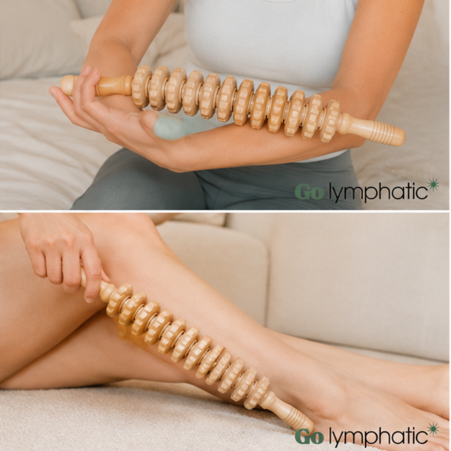 Wooden Lymphatic Massage Roller Stick